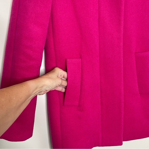 J. Crew Bright Pink City Cocoon Coat Wool trending preppy - Picture 9 of 13